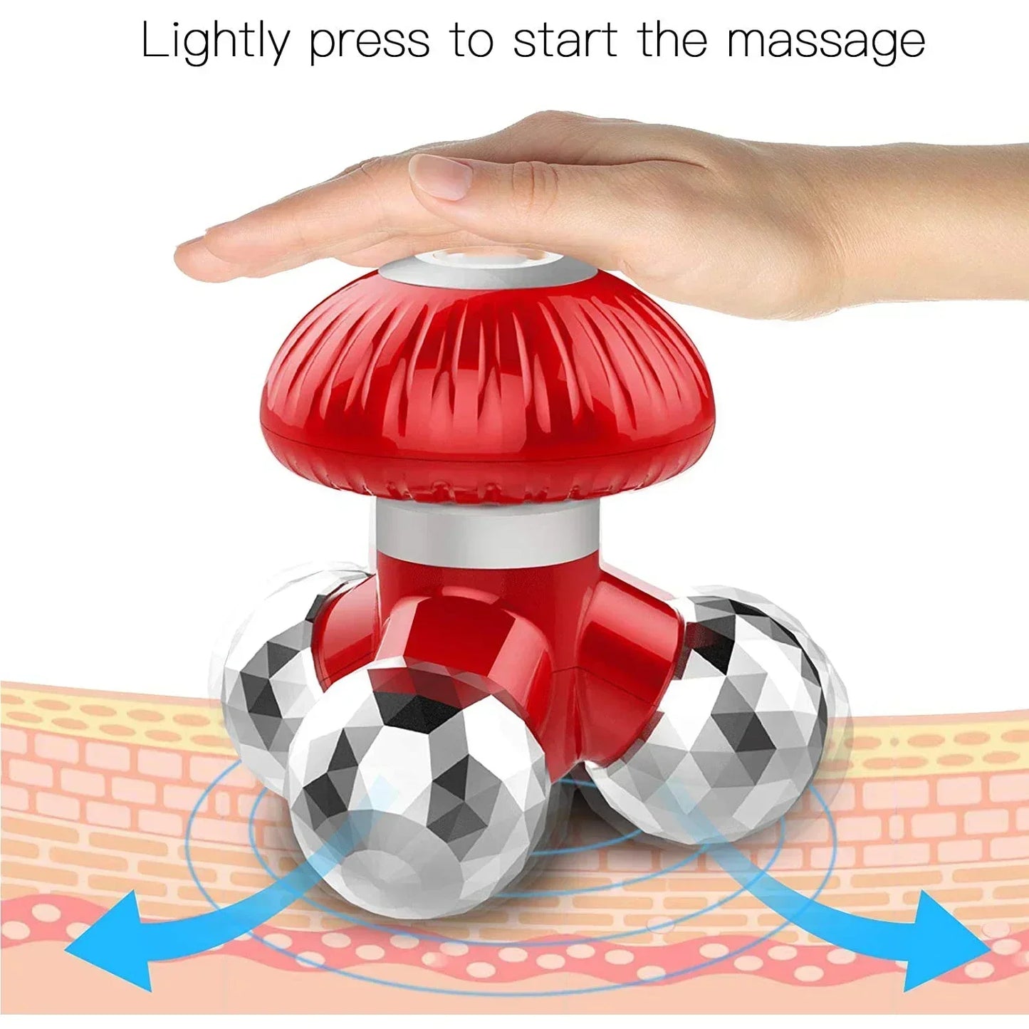 4-in-1 Handheld Vibrating Massager Portable Mini Massager Red-1