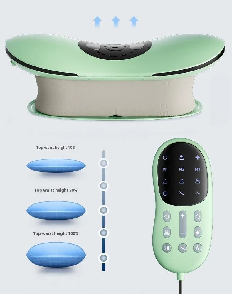 Rechargeable Electric Lumbar Traction Massager Adjustable Vibration Green-1