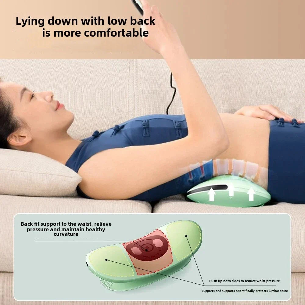 Rechargeable Electric Lumbar Traction Massager Adjustable Vibration Green-3